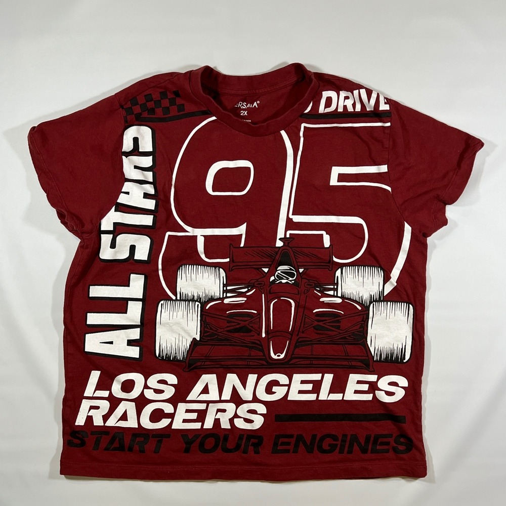 Racing Graphic T-Shirt Womans 2X Red Los Angeles Racers All Star Moto Streetwear